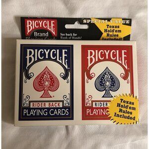 Bicycle Playing Cards 808 Rider Back Poker Size (2) Pack RED & BLUE Hold "Em